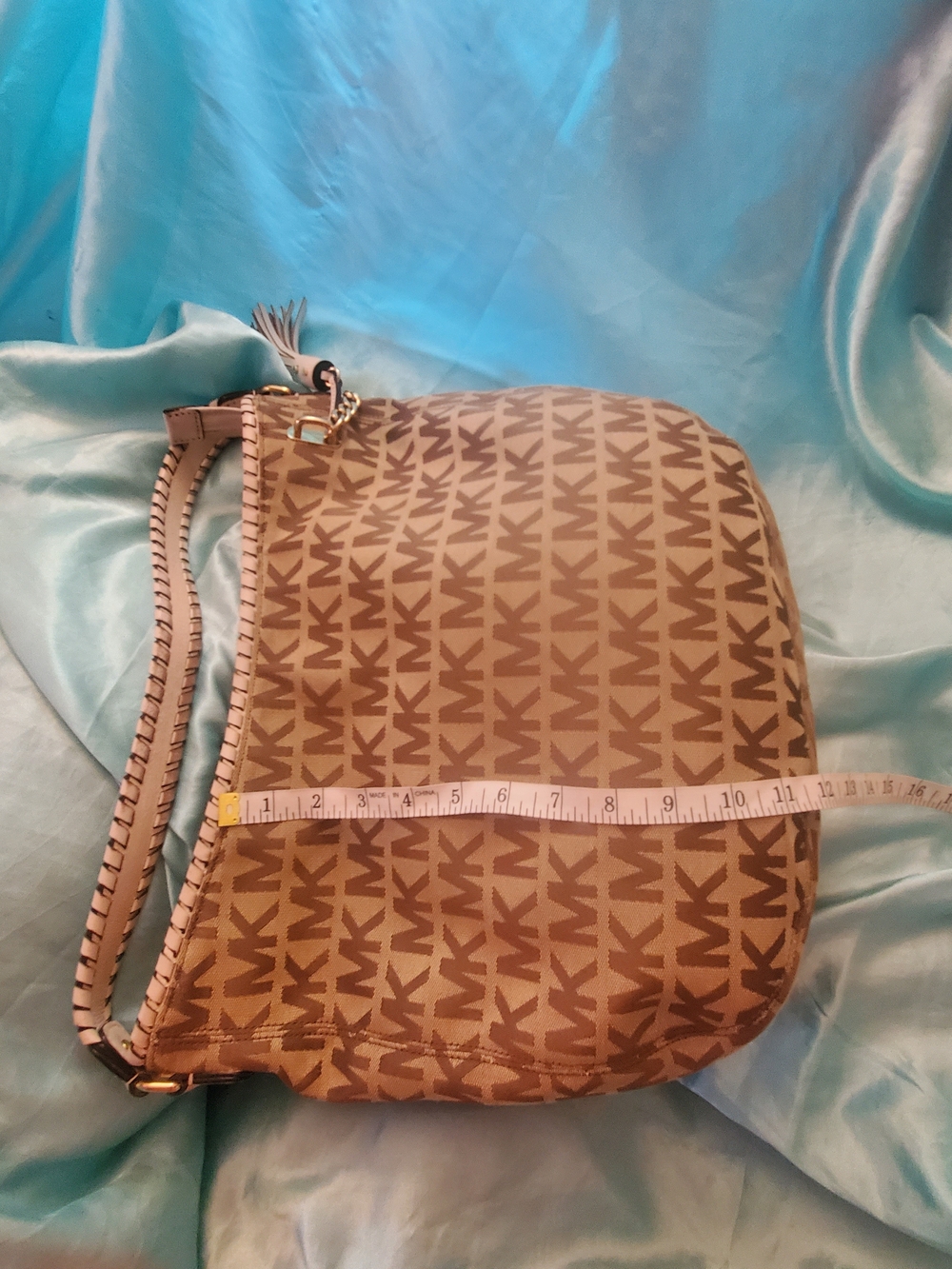 Michael Kors Brown Logo Tote with Gold Charm - Picture 5 of 8